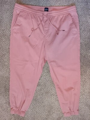 Gap Twill Drawstring Jogger Pants Women's Size XXL Fit Pink $69 Retail - Image 1 of 4
