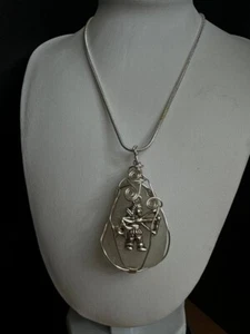 beautiful necklaces silver pendant with crystal inside ( 925) - Picture 1 of 6