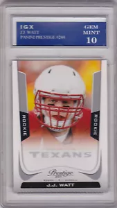 Tarjeta de fútbol americano de novato J.J. WATT RC Texans 2011 gema como nueva (10) JJ HOUSTON - Imagen 1 de 1