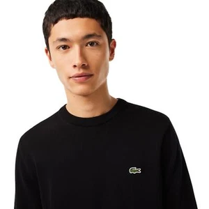 Lacoste Organic Crew Neck Sweater Black - Picture 1 of 7