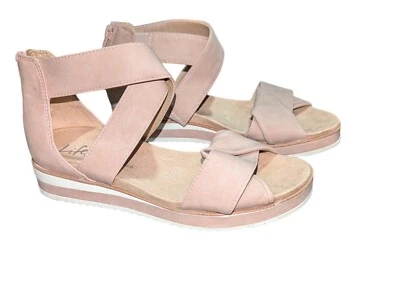 Sandalia LifeStride Zoom para mujer talla 6 W plataforma rubor bandas entrecruzadas cremallera trasera B3 Foto 1 de 4