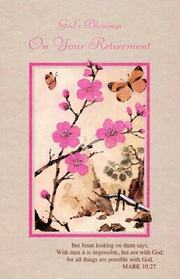 Religious RETIREMENT Card, God's Blessings Butterflies by Popular Greetings +✉ - Image 1 of 4