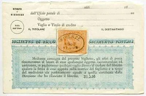 Ricognizione Postale-Vitt. Emanuele II. Cent.10 pagina completa di libretto - Picture 1 of 1