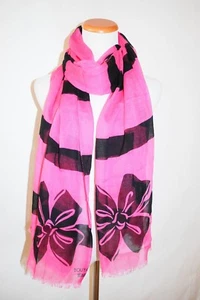 MOSCHINO ITALY ROSA SCHLEIFE HELL WOLLE SEIDE FRÜHLING WEICH WINTER SCHAL TUCH - Bild 1 von 6