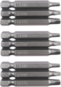 3 Set of 3Pcs Square Head Screwdriver Bits 1/4-Inch Shank Magnetic Square Drive - Picture 1 of 4