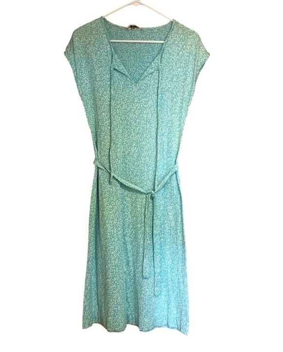 Vintage 1970s Diane Von Furstenberg Stretch Belted Shift Dress Keyhole Neck Sz S - Image 1 of 4