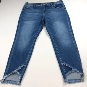 Kancan Raw Hem Cut Off 18 (Fits 38W 27L) High Rise Denim Jeans Blue 165681 - Picture 1 of 10
