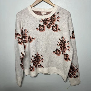 Maglione Knox Rose nuovo con etichette Cottagecore floreale blush rosa avena casual acrilico L $30 - Foto 1 di 7