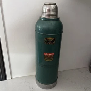 Vintage Stanley Super Vac Edelstahl gefütterte Thermoskanne USA N945 rotes Etikett - Bild 1 von 7