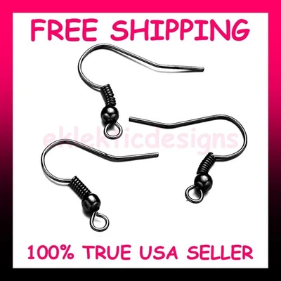 Pendientes Gancho Bobina Cuentas Alambre Latón Negro Gunmetal 18mm 10 piezas ENVÍO DE SELLO GRATUITO Foto 1 de 4