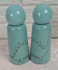 2 LUND London Skittle Bottles Dino Dinosaur Aqua 10oz Stainless Steel Insulated - Picture 1 of 9