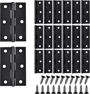 20-teiliges 2,5 Zoll Türscharnier Set - Edelstahl Schrankscharniere, schwarz mit 12 - Bild 1 von 12