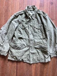 Giacca da campo vintage anni 60 Vietnam M65 OG-107 US cappotto di raso militare taglia SM reg - Foto 1 di 8