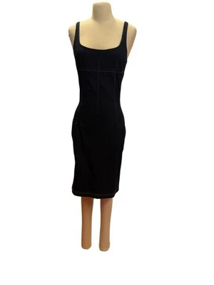 Vestido ajustado vintage Moda International Denim Y2K talla 8 algodón pantalones de mezclilla Mi Foto 1 de 4