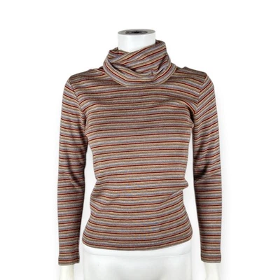The Limited Vintage 1970's Women's Acrylic Wool Striped Turtleneck Top M - Image 1 of 4