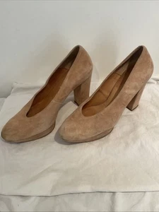 Ladies Shoes - Office London Size-8.5 Uk / 41 Light Brown Suede Leather Heels - Picture 1 of 13