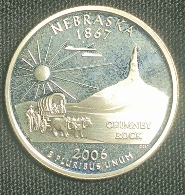 2006 S NEBRASKA 90% SILVER PROOF STATE QUARTER  Chimney Rock  *FREE SHIPPING* - Image 1 of 2