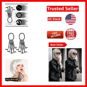 Set Braccialetto Mano Scheletro Chic con Anelli - Perfetto per Cosplay e Halloween - Foto 1 di 8