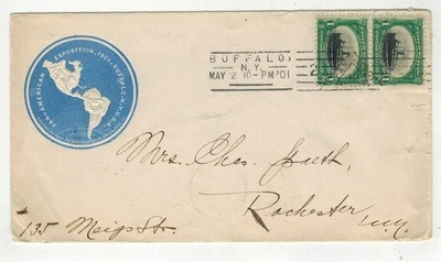 1901 PAN AMERICAN EXPO RARE 5/2 BUFFALO SLOGAN CANCEL 294 BLUE CACHET (Fdc $4500 - Image 1 of 4