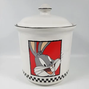 VTG Looney Tunes Bugs Bunny Ceramic Cookie Jar Canister w/ Lid Warner Bros 1993 - Picture 1 of 12
