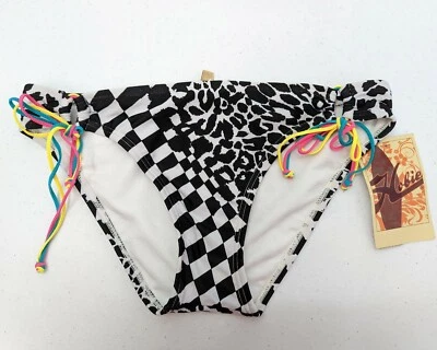 Hobie Swim Bikini Bottoms Women’s M Black White Geometric Colorful Tie Hipster - Image 1 of 3
