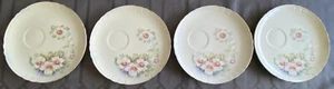 Vintage Lefton Magnolia Multicolor Flowers Matte Luncheon Plates 8-1/4” Set of 4 - Picture 1 of 3
