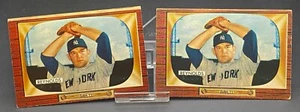 2 COUNT LOT 1955 BOWMAN ALLIE REYNOLDS YANKEES VINTAGE CARD # 201 - Picture 1 of 2