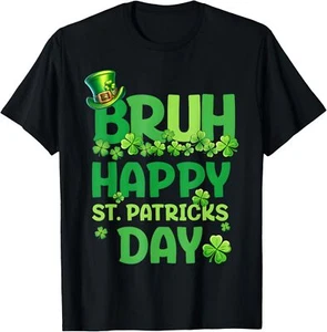 Bruh St Patrick's Day Teens Boys Kids Saint Patricks Day T-Shirt - Picture 1 of 5