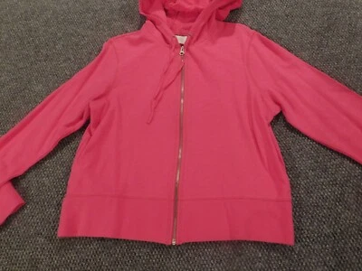 Suéter Izod Mujer Grande Rosa Cremallera Completa Sudadera con Capucha Elastizada Clásico Foto 1 de 4