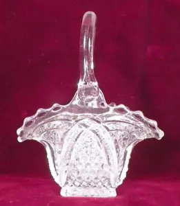 Massachusetts Toy Basket US Glass 15054 Clear EAPG States Series 1898 Antique - Picture 1 of 6