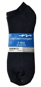 Michael Morgan Men's NO SHOW SOCKS 3-Pack  " Pure Cotton Premium Comfort " NEW !