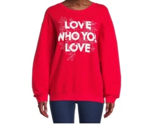 Wound Up Women's Long Sleeve size 2XL Red Graphic Sweatshirt Crew Neck Pullover - Picture 1 of 8