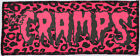 NEON UV PINK &amp; BLACK CRAMPS PSYCHOBILLY PUNK GOTH PINK LEOPARD OVER LOCKED PATCH