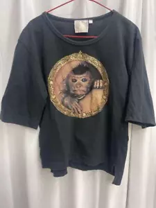 Rare! Vivienne Westwood Monkey T-shirt Picture Frame Orb L black - Picture 1 of 4