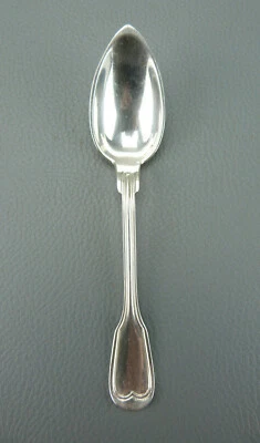 Cuillère dessert en métal argenté ERCUIS FRANCE, modèle Filet (Chinon). - Photo 1/3