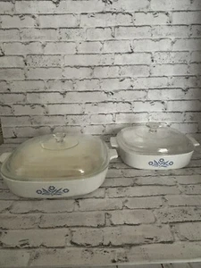 Vintage Corning Ware Blau Kornblume Backformen 2er Set - Bild 1 von 6