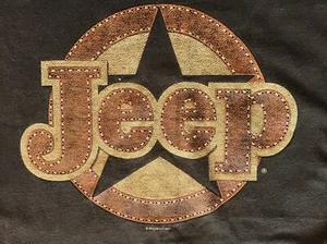 Jeep Faux Leather “Patch” T-Shirt, Brown, Size XL - Picture 1 of 6