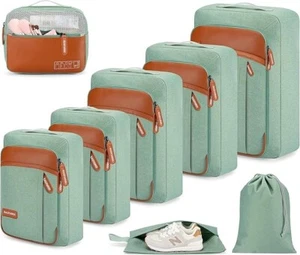 8 Set Packing Cubes Travel Accessories for Suitcase Organizer Bags Set - Picture 1 of 8