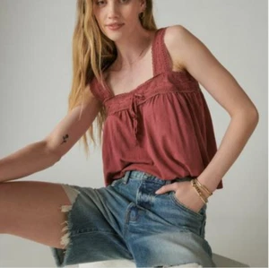 Lucky Brand Square Neck Lace Tank Rose Brown Size 2XL - Picture 1 of 2