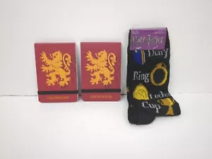 Wizarding World Of Harry Potter Gryffindor Mini Notebooks & Loot Crate Socks Lot - Picture 1 of 14