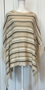 CHARMANTER CHARLIE Ruana Poncho Schal klein Fransen Boho Bohemian Southwestern kuschelig - Bild 1 von 16