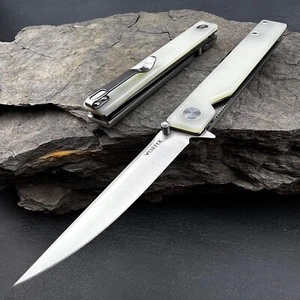 VORTEK SKIPJACK Jade G10 Carbon D2 Blade Ball Bearing Folding EDC Pocket Knife - Picture 1 of 11