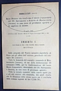 Monteroberto (An) -regio Decree Transforms The Monte Frumentario IN Casing - Picture 1 of 1