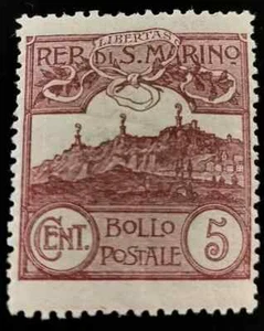 San Marino: 1925 Mount Titan (Monte Titano) - New Colors... (Collectible Stamp). - Picture 1 of 1