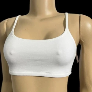 Victorias Secret PINK Cotton Unlined Lounge Bralette Bra Off White Small New - Picture 1 of 5