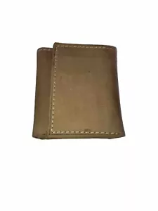 Portafoglio George TriFold in vera pelle marrone, 10 carte + ID doppia tasca per banconote tri-fold - Foto 1 di 8
