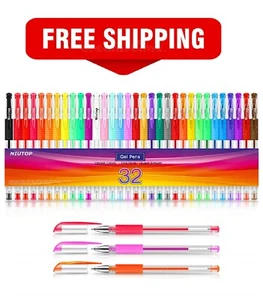 32 Unique Colors (No Duplicates) Gel Pens Gel Pen Set for Adult Coloring Book - Picture 1 of 7