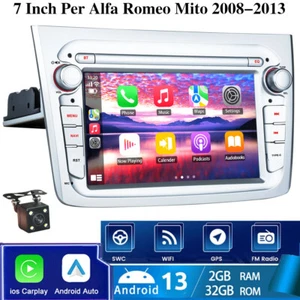 7" Android 13.0 Autoradio Carplay Per Alfa Romeo Mito 2008-2013 GPS Navi 2+32GB - Foto 1 di 15