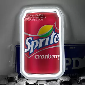 Sprite Cranberry Soda Dose als Geschenk Shop Einkaufszentrum Neonlicht Kunst Wanddekor 12""x7"" H4 - Bild 1 von 5