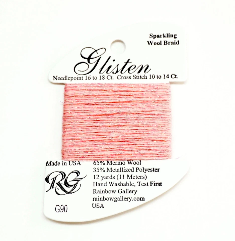 GLISTEN Sparkling Braid #90 Candy Pink Needlepoint Thread by Rainbow Gallery - Image 1 of 1